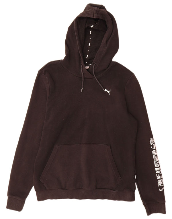 Puma Graphic Hoodie Jumper UK 16 Large Black