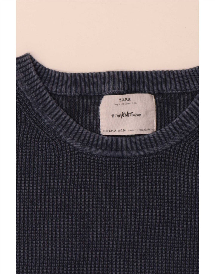 Zara drenge sweater med rund hals 13-14 år marineblå