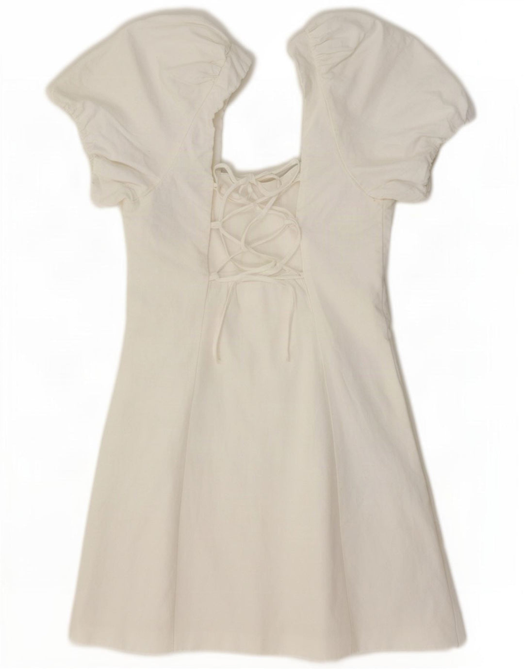 Zara Dame Mini Off Shoulder Kjole UK 8 Small White Viscose