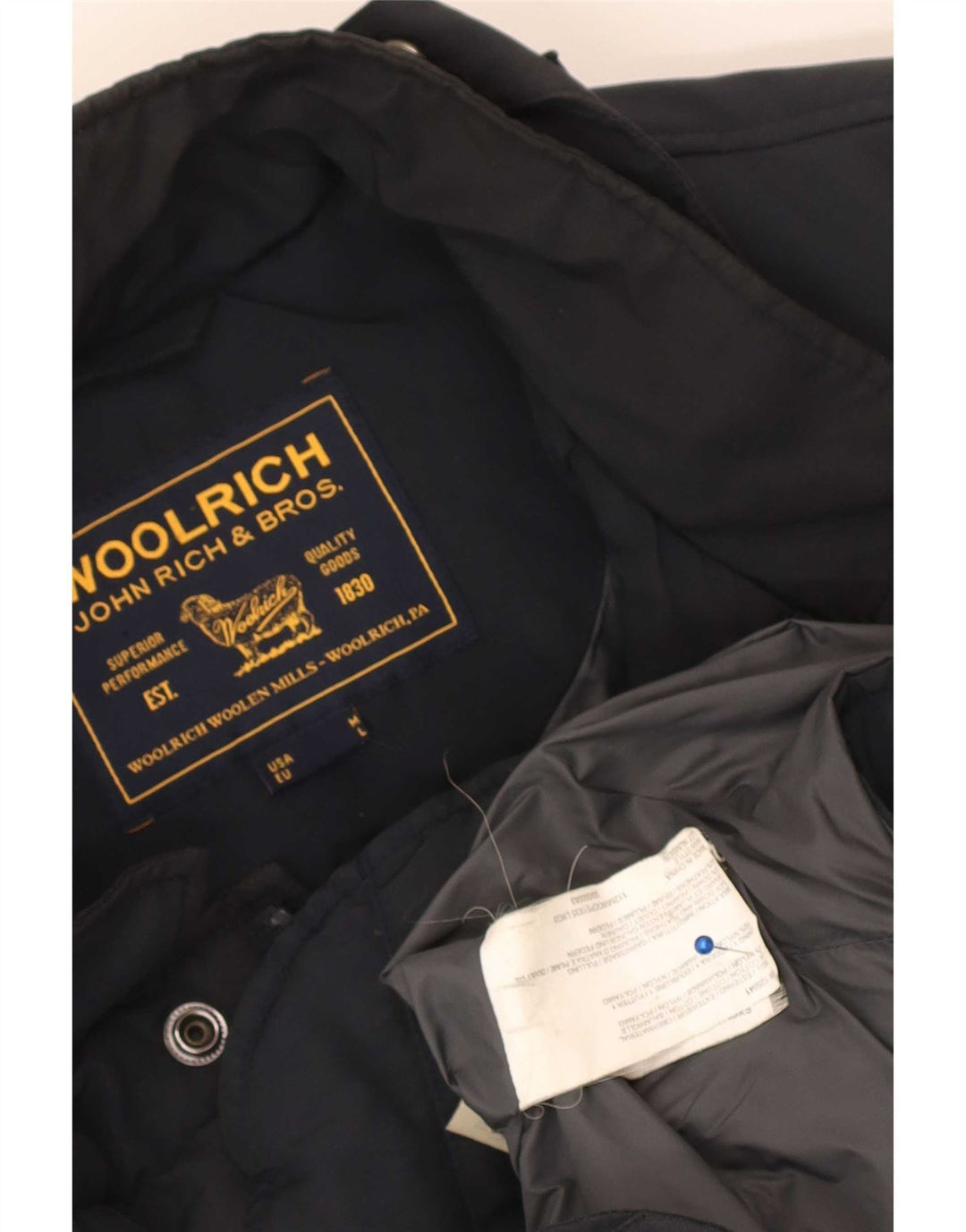 Woolrich Polstret Herrejakke UK 38 Medium Navyblå Bomuld