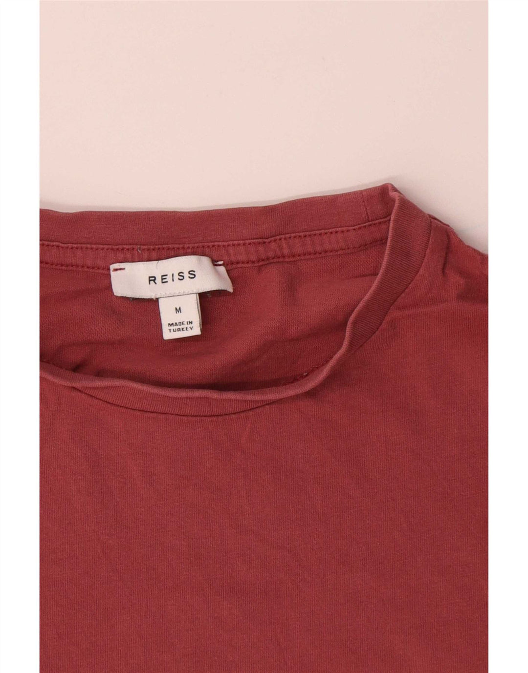Reiss Herre T-Shirt Top Medium Rød Bomuld