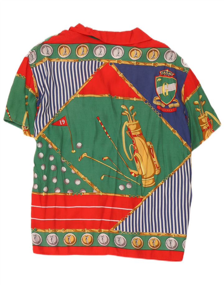 ELENA MIRO Kvinder Abstrakt mønster Skjortebluse UK 14 Medium Flerfarvet