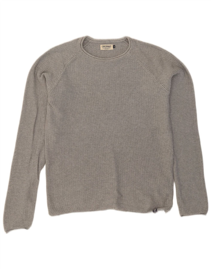JACK & JONES Herre sweater med rund hals XL Grå bomuld