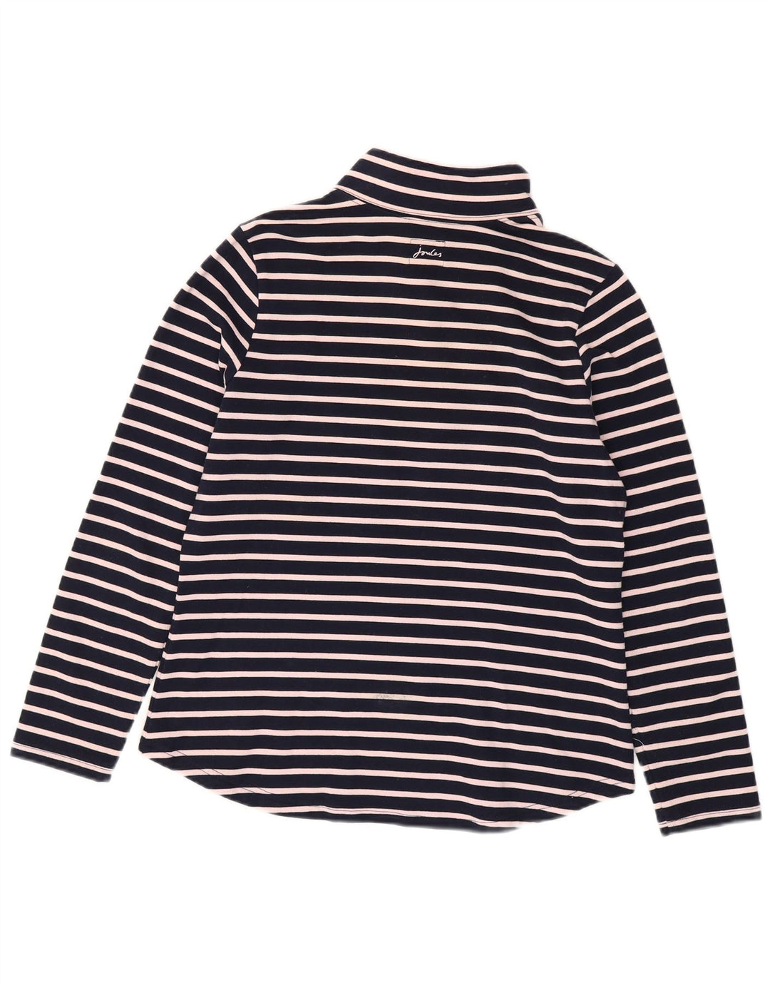 JOULES Dame Zip Neck Sweatshirt Jumper UK 14 Stor marineblå stribet