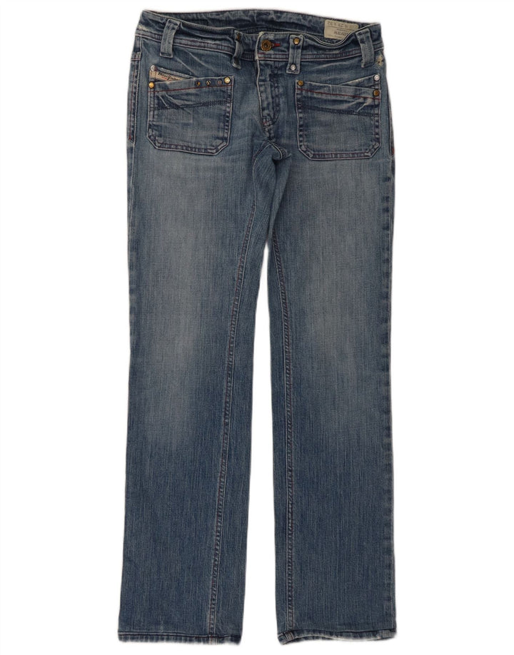DIESEL Dame Keate Straight Jeans W28 L29 Blå Bomuld