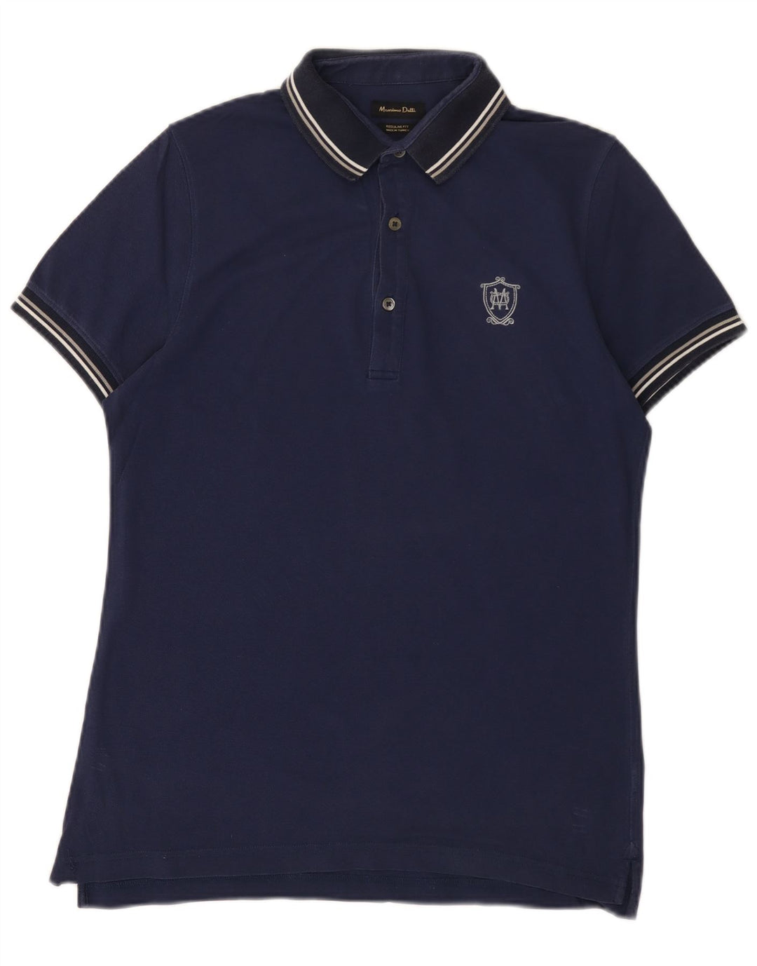 MASSIMO DUTTI Herre Regular Fit Polo Shirt Medium Navy Blue