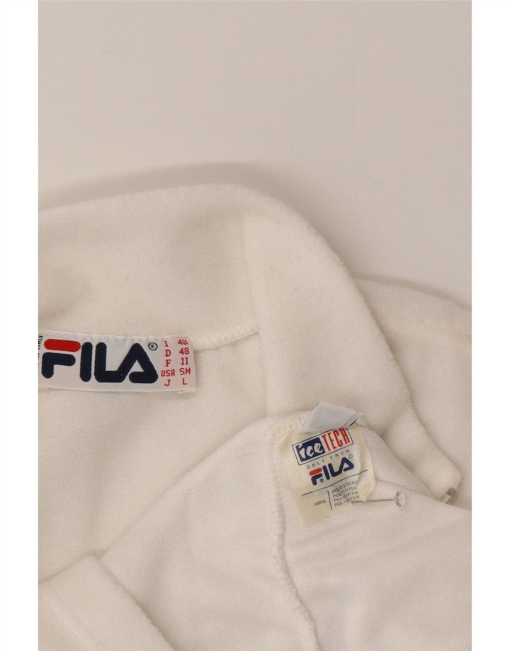 Fila Herre lynlås hals Fleece Jumper IT 48 Medium Hvid Polyester