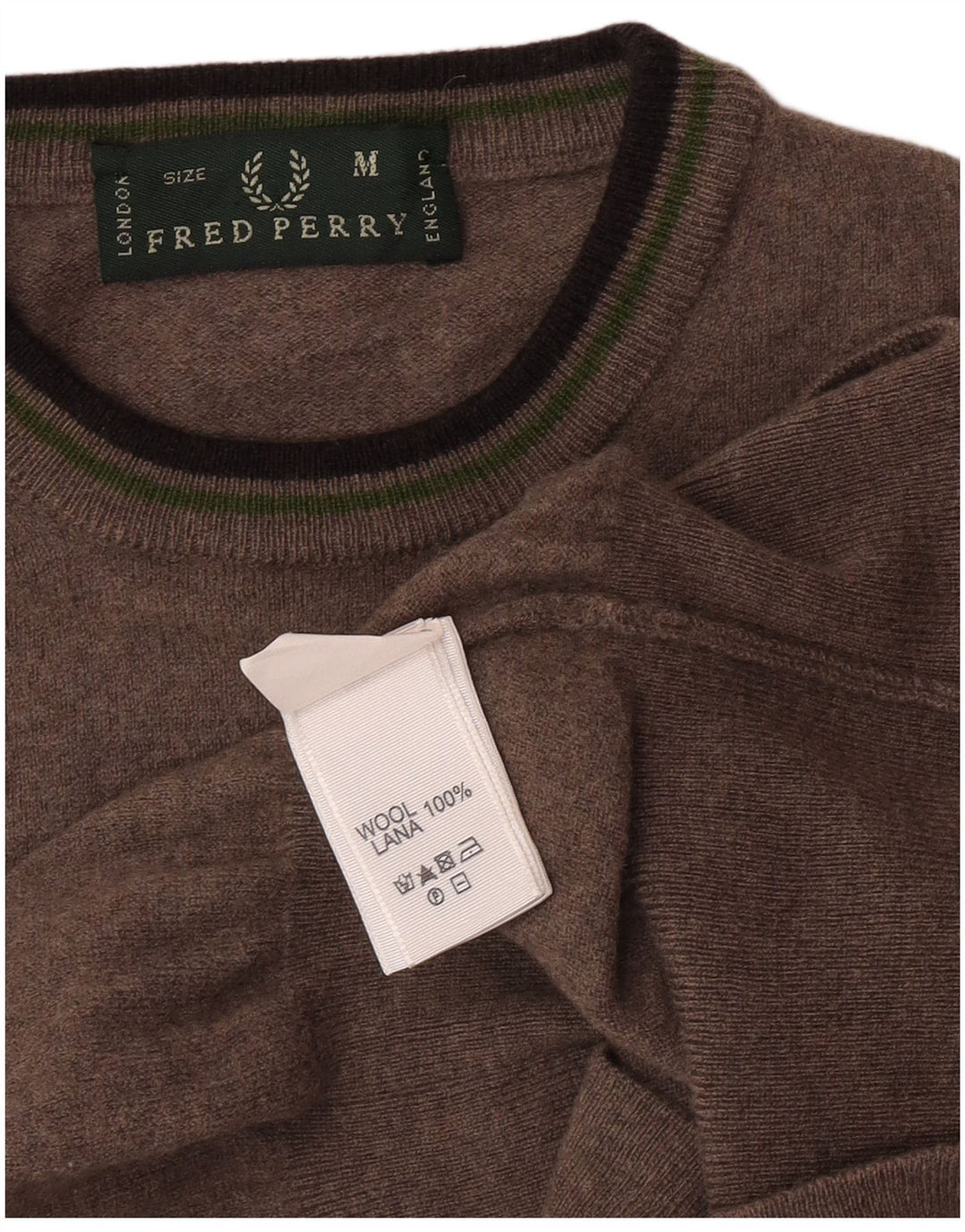 Fred Perry Dame sweater med rund hals DK 12 Medium Brun Uld