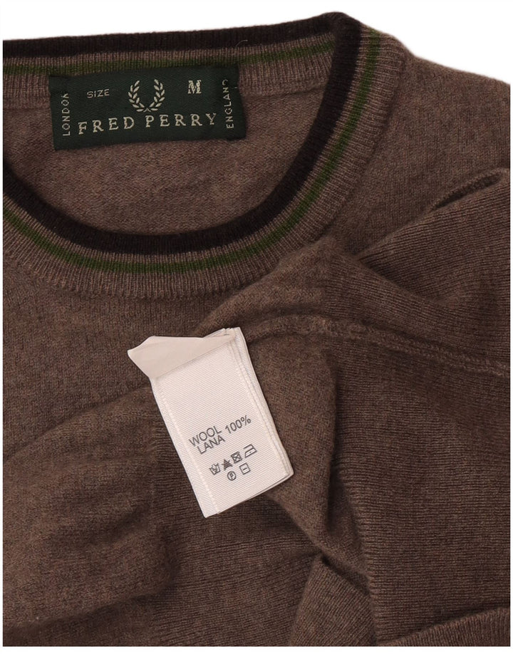 Fred Perry Dame sweater med rund hals DK 12 Medium Brun Uld
