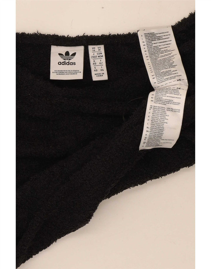 Adidas Dame Off Shoulder Fleece Crop Top UK 14 Medium Sort Polyester