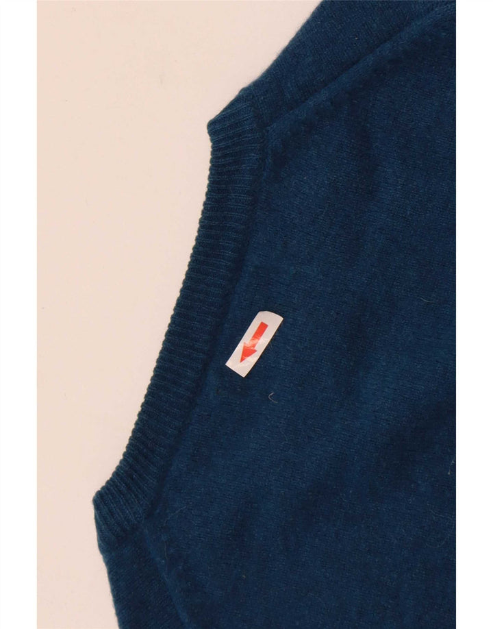 Marks & Spencer Herre sweater med rund hals, mellemblå lammeuld