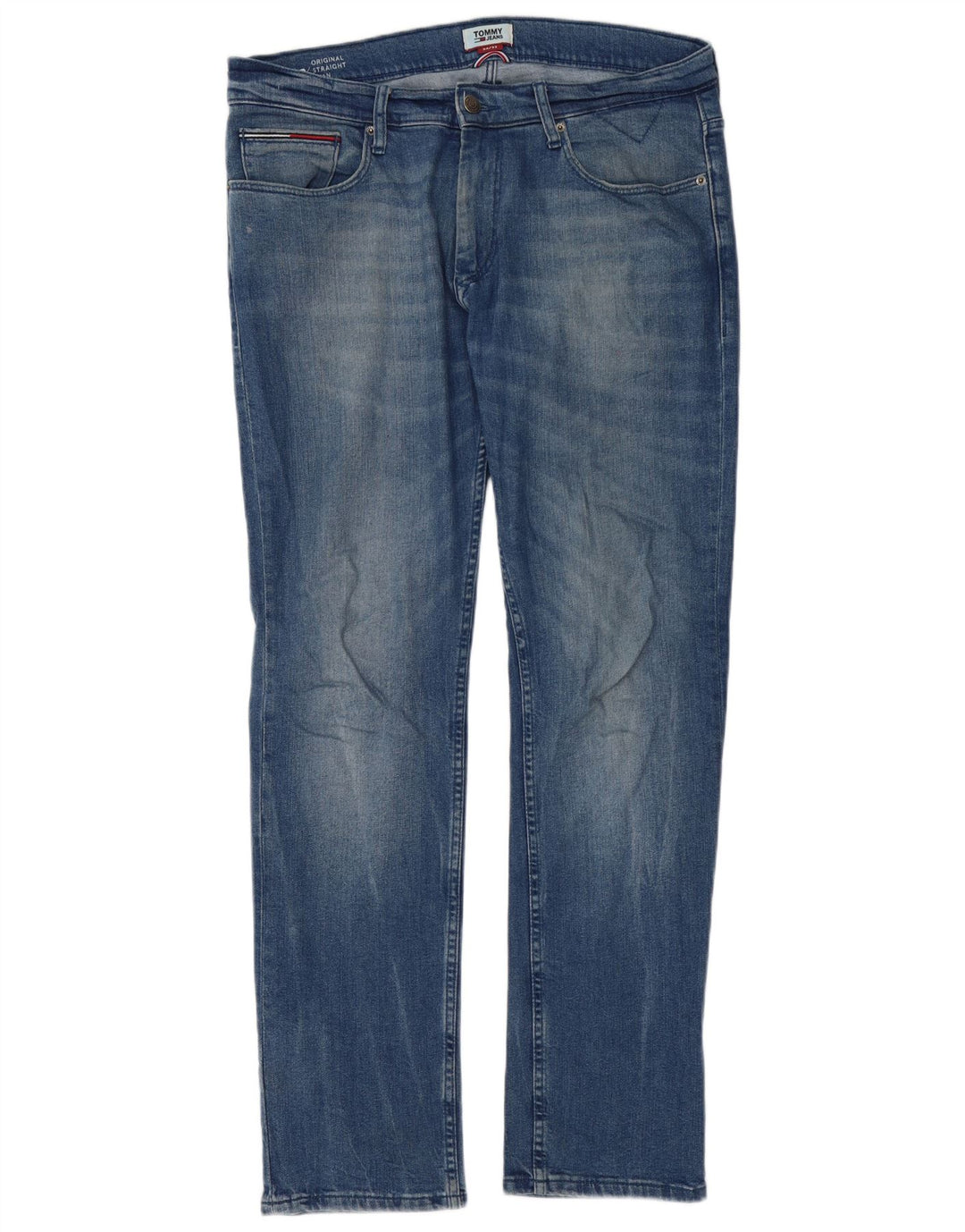 Tommy Hilfiger Straight Jeans til mænd W34 L32 Blå Bomuld