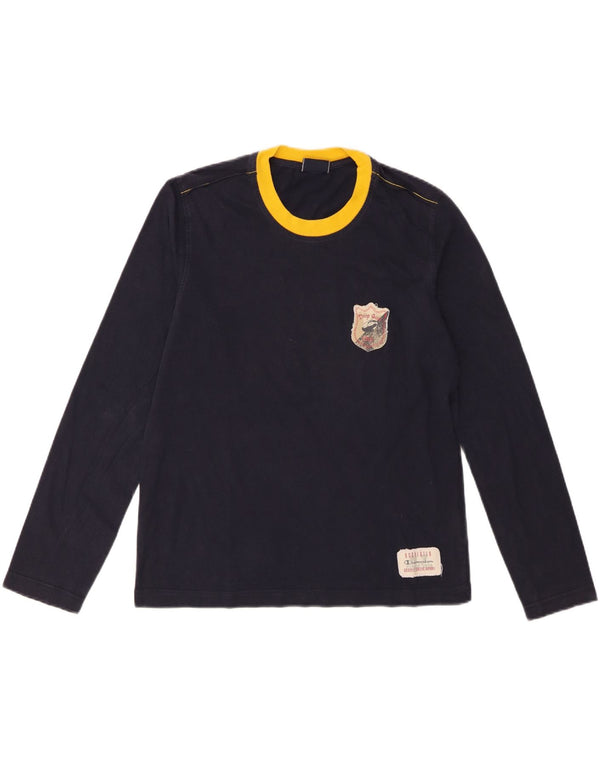 Champion Herre Muscle Graphic Top Langærmet Medium Navy Blue Colourblock