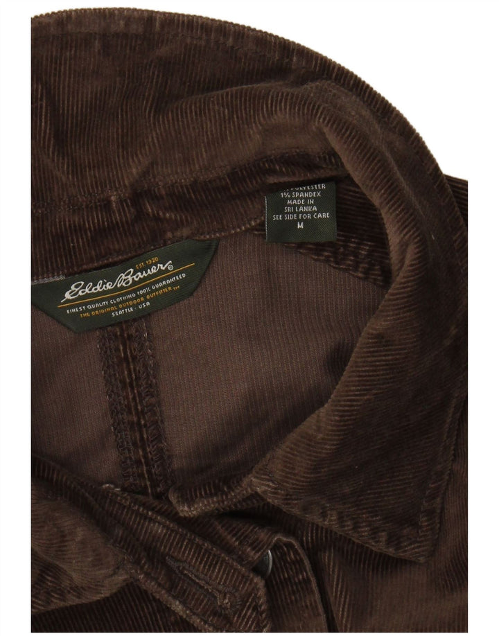 EDDIE BAUER Damefløjlsjakke UK 12 Medium Brun Bomuld