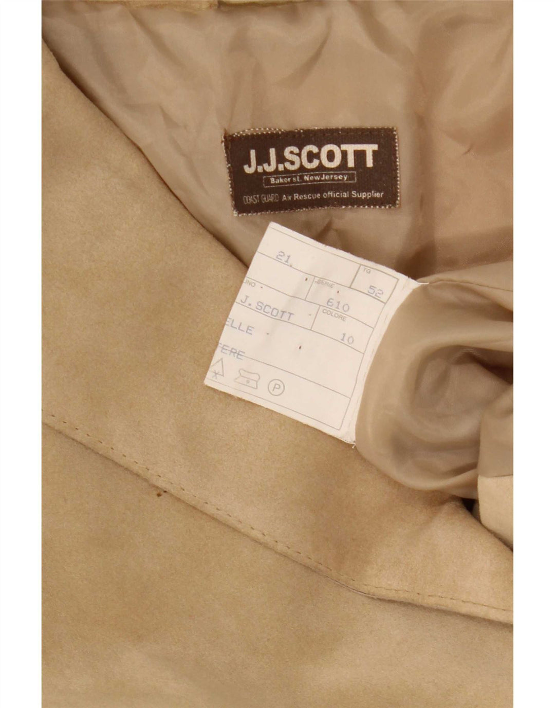 J.J.Scott Herre 3-knaps ruskindsblazerjakke IT 52 XL beige læder