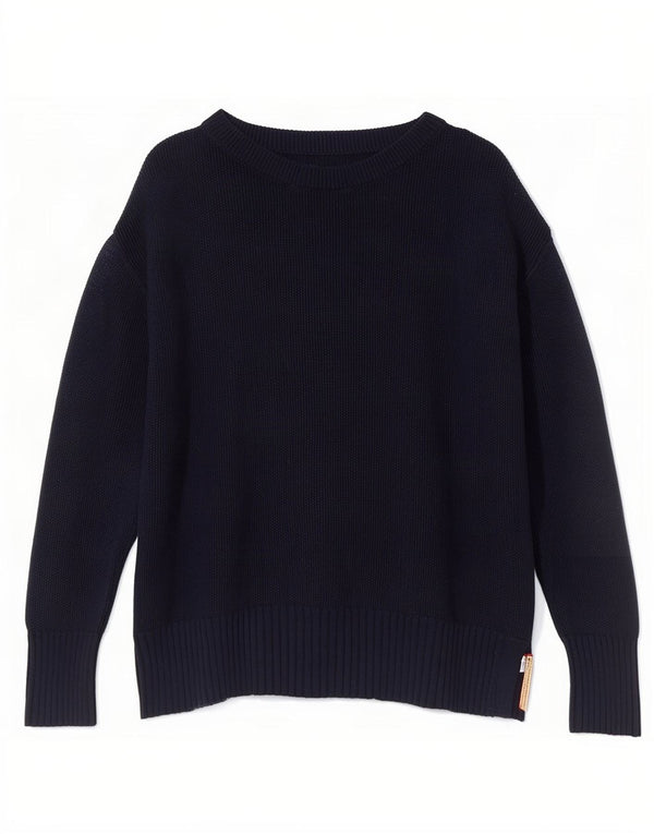 Esprit Womens Oversized Boat Neck Jumper Sweater UK 18 XL Navy Blue Cotton
