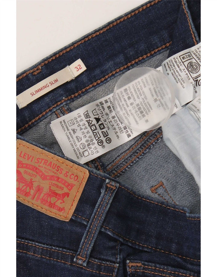 Levi's Kvinder Slankende Slim Jeans W32 L34 Marineblå Bomuld