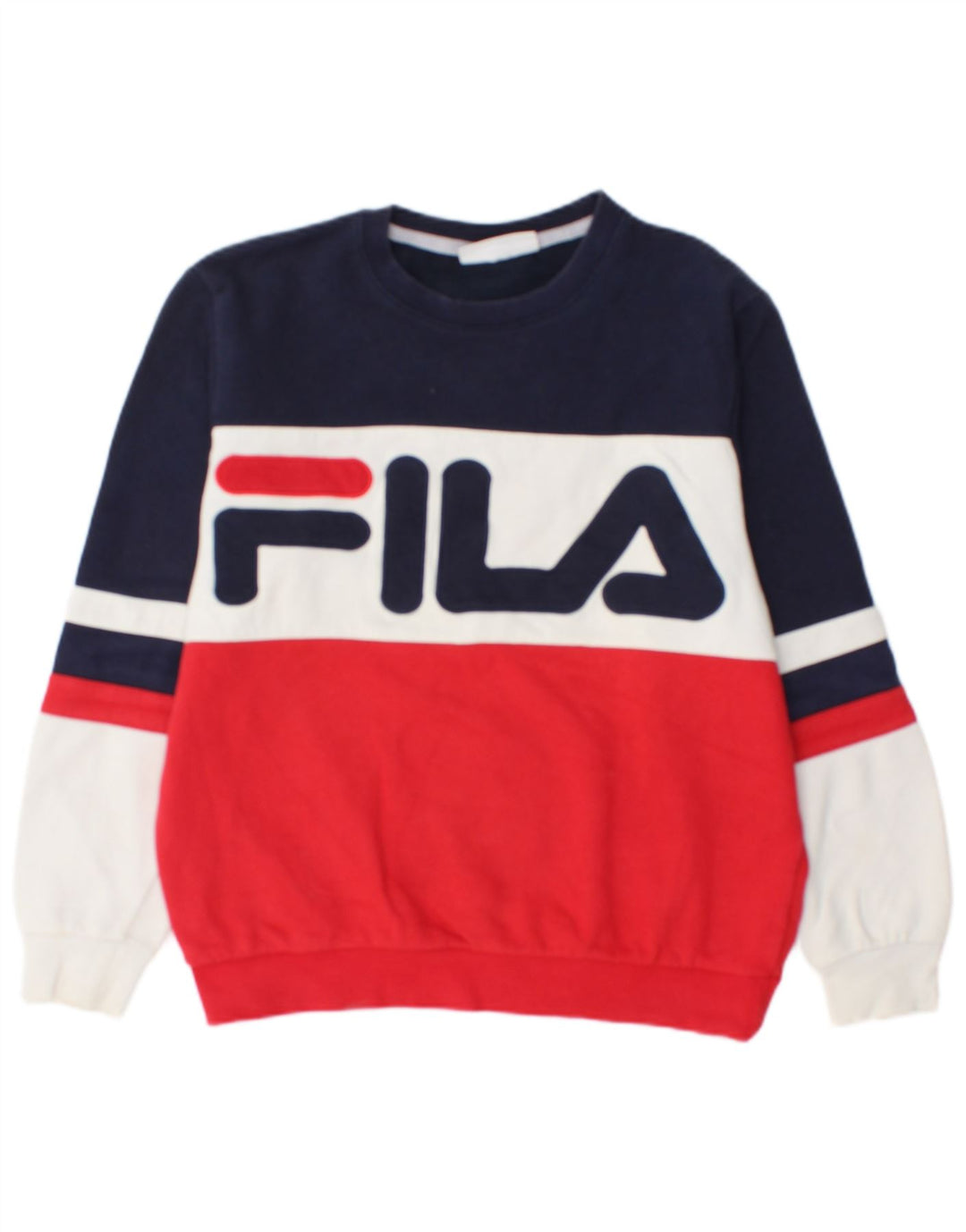 Fila Herre grafisk sweatshirt Jumper Lille flerfarvet Colourblock Bomuld