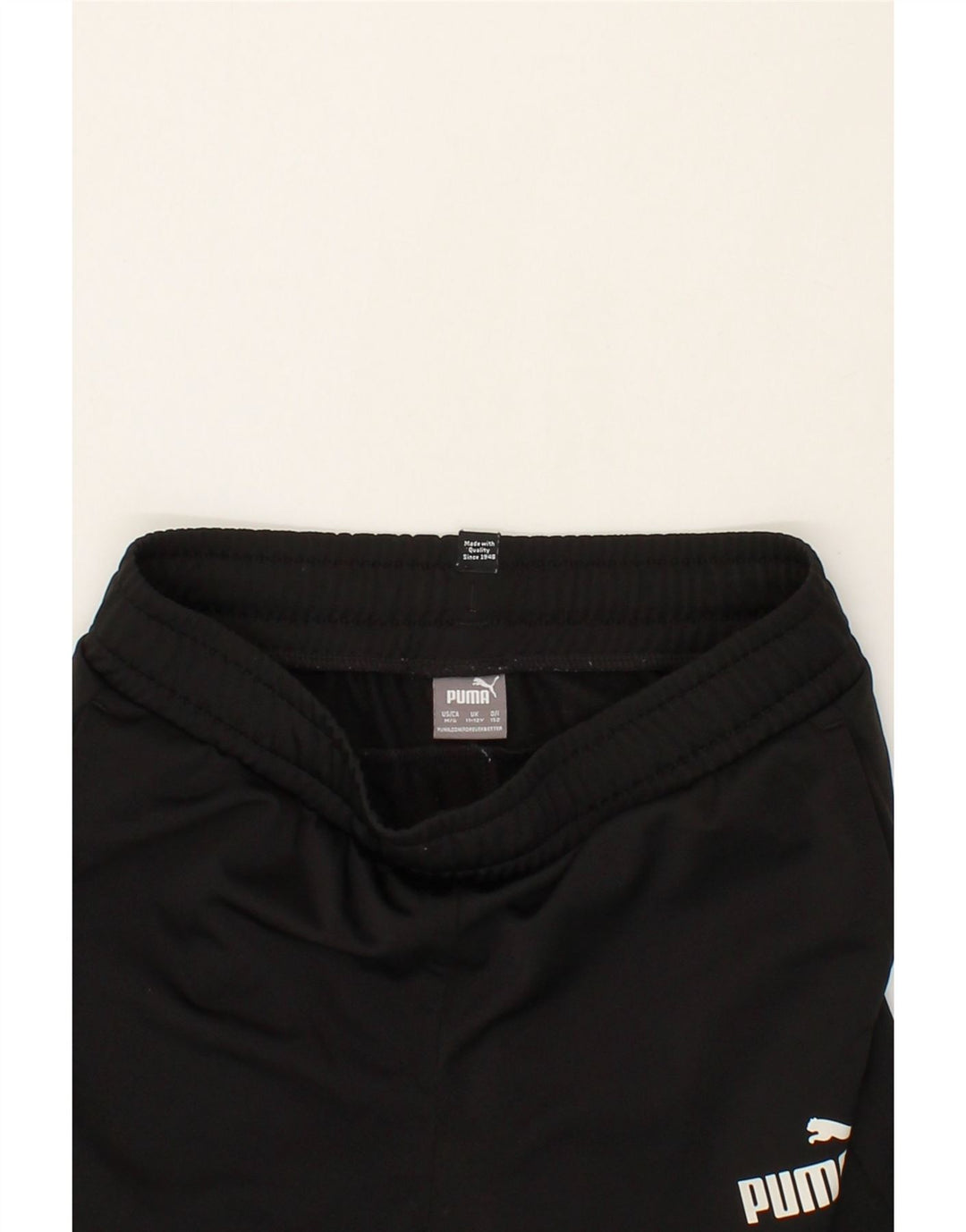 PUMA Boys Tracksuit Trousers Joggers 11-12 Years Black Polyester Vintage Puma and Second-Hand Puma from Messina Hembry 
