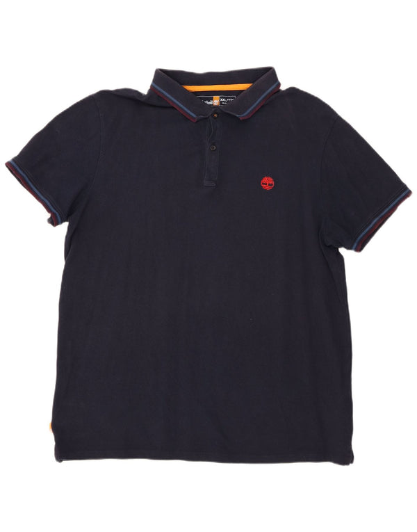 Timberland Herre Slim Fit Polo Shirt 2XL Navy Blue Bomuld