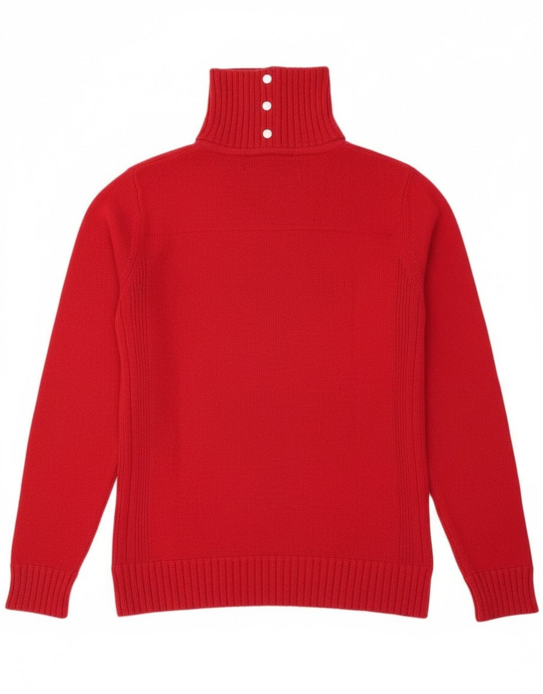 Gas Dame Button Neck Jumper Sweater UK 16 Large Red Wool
