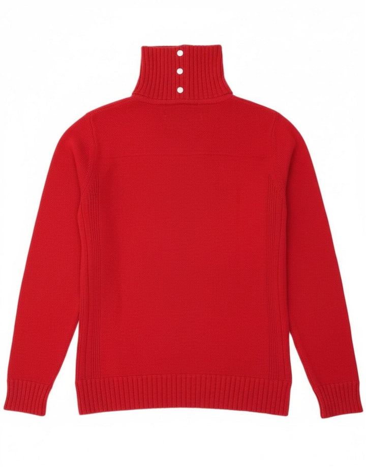 Gas Dame Button Neck Jumper Sweater UK 16 Large Red Wool