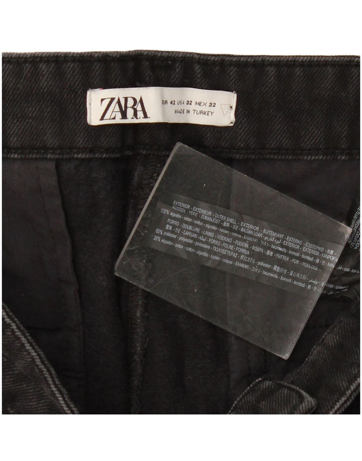 ZARA Herre Slim Jeans EU 42 Large W32 L27 Sort Bomuld