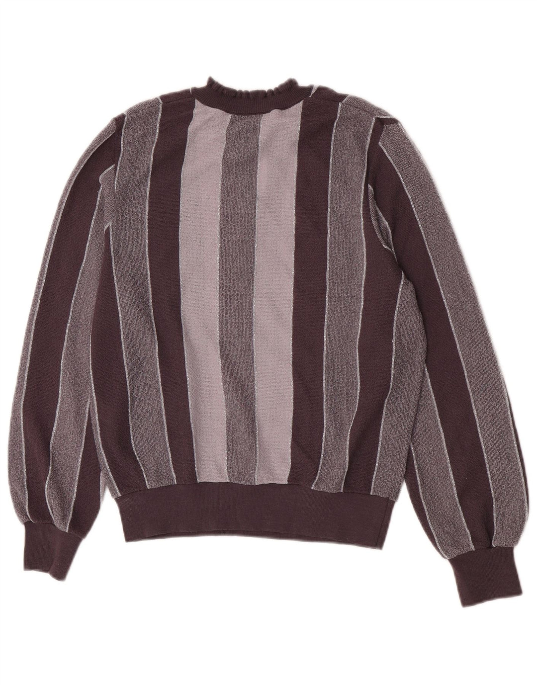 Vintage Dame Turtle Neck Jumper Sweater IT 44 Mellem grå stribet akryl