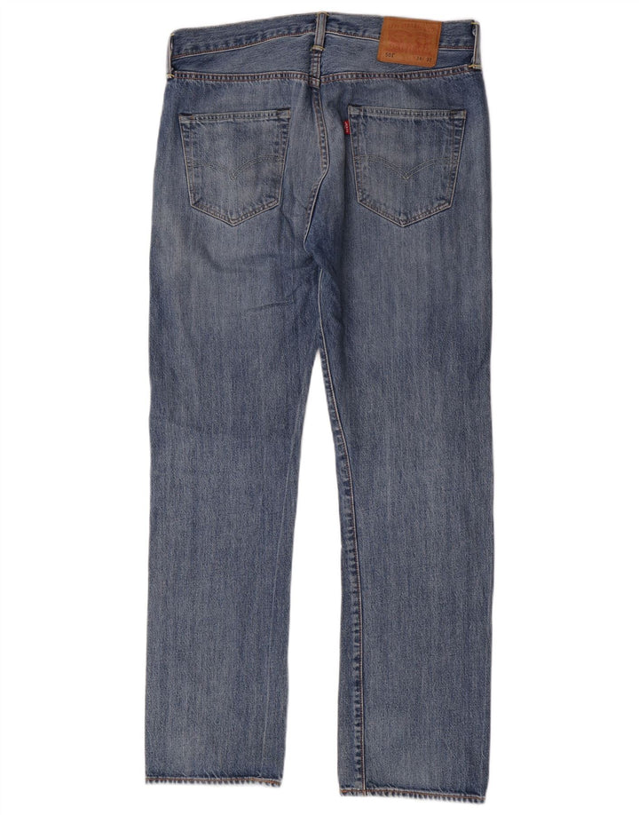 Levi's Herre 501 lige jeans W34 L32 blå bomuld