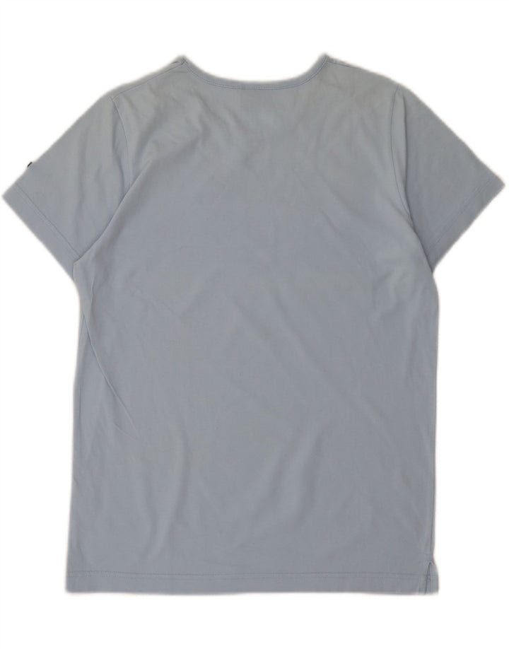 CHAMPION Womens Graphic T-Shirt Top UK 14 Medium Blue Cotton