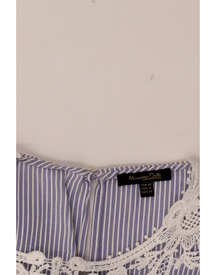 MASSIMO DUTTI Dame ærmeløs bluse Top EU 40 Mellem blå stribet