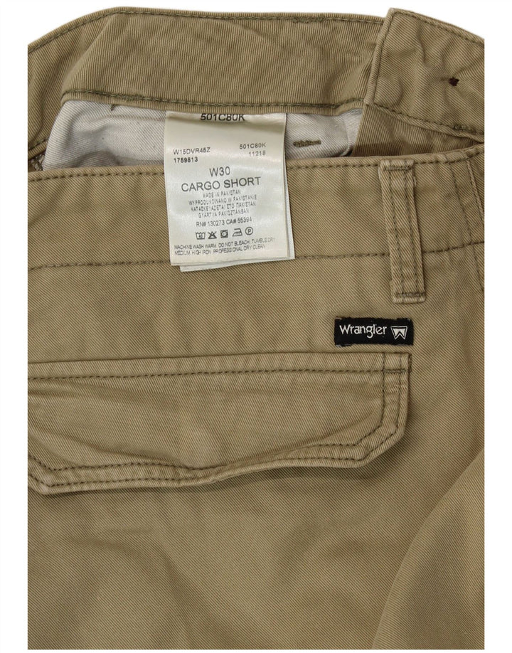WRANGLER Mens Cargo Shorts W30 Medium Khaki Cotton