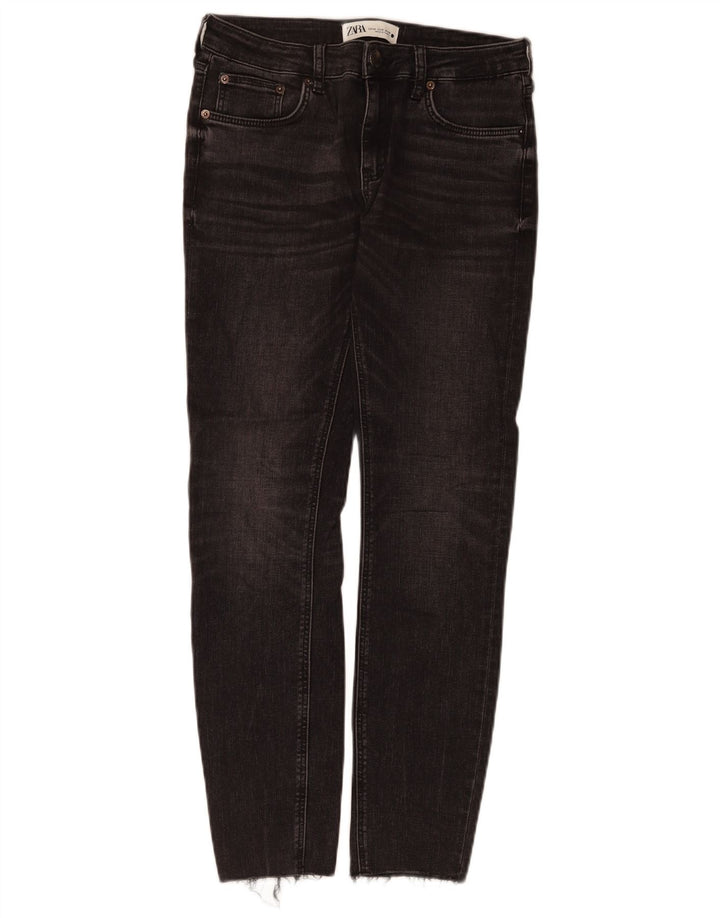 Zara Dame Slim Jeans EU 40 Medium W30 L28 Sort Bomuld