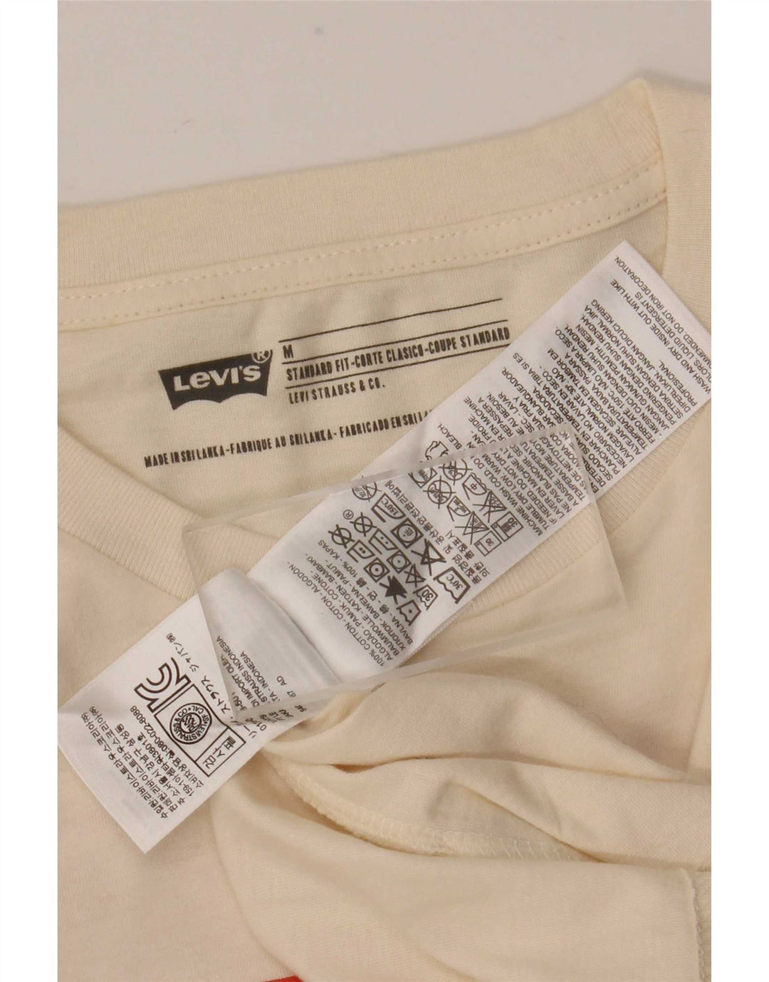 Levi's Herre Standard Fit Grafisk Top Langærmet Medium Off White Geometrisk