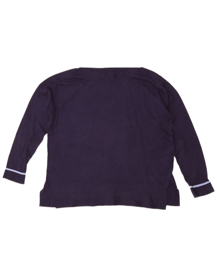 Joules Dame Oversized Sweatshirt Jumper UK 14 Stor Marineblå Bomuld