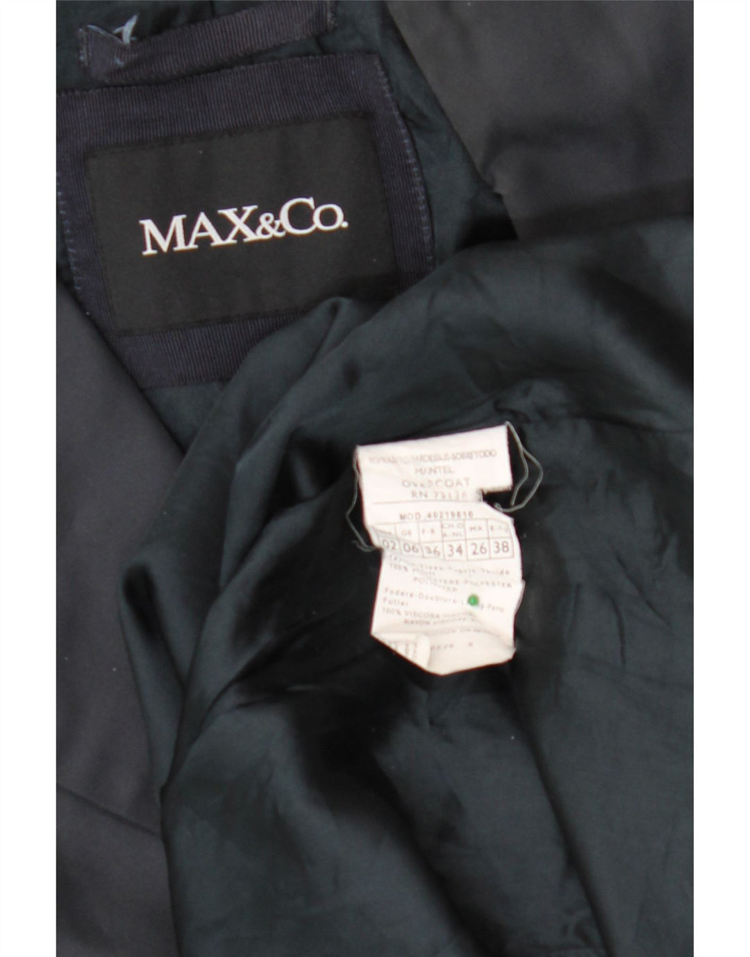 MAX & CO. Womens Trench Coat UK 6 XS Navy Blue Polyester