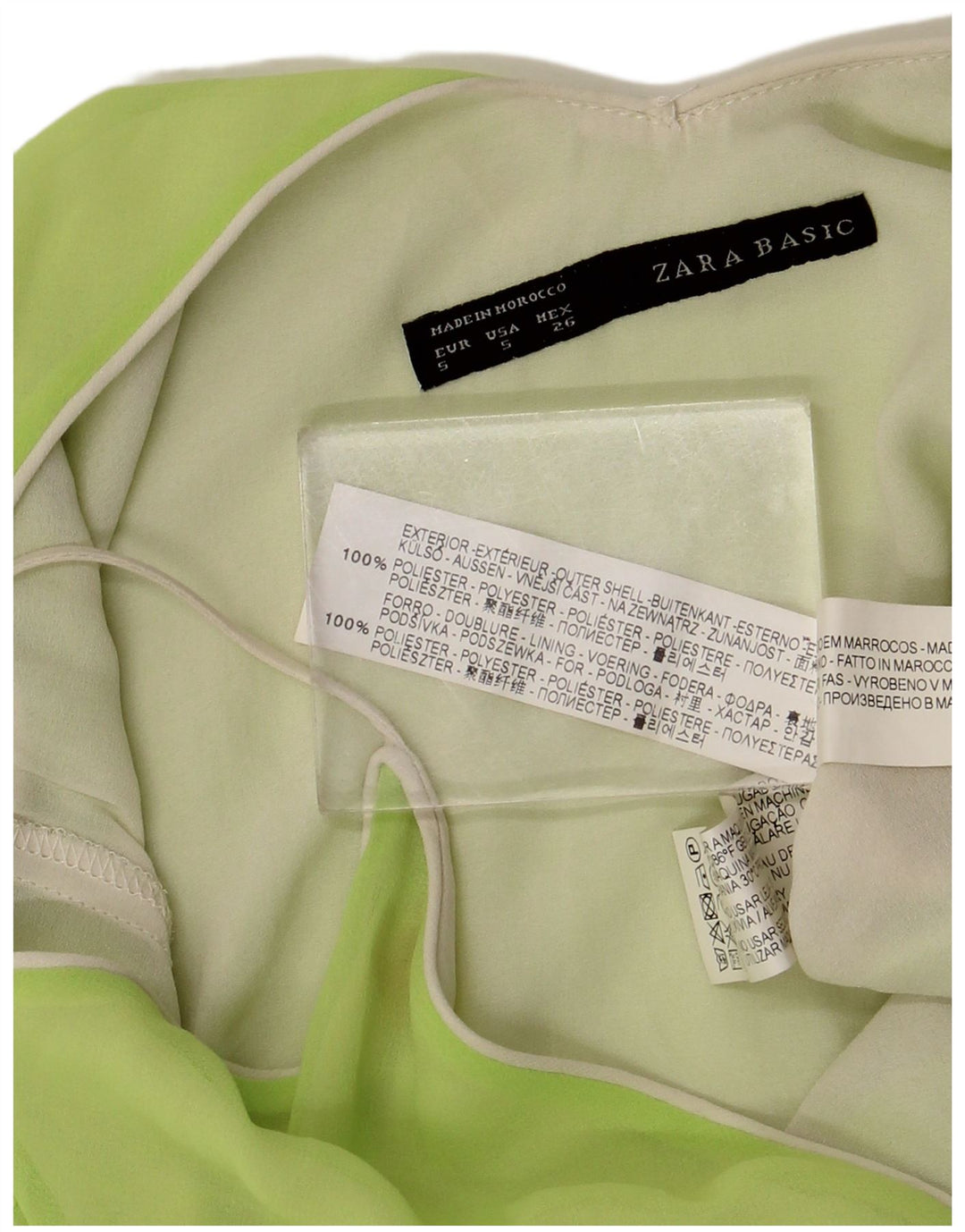 Zara Dame Cami Top UK 10 Lille grøn polyester