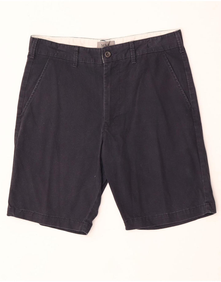Marks & Spencer Herre Chino Shorts W30 Medium Marineblå Bomuld