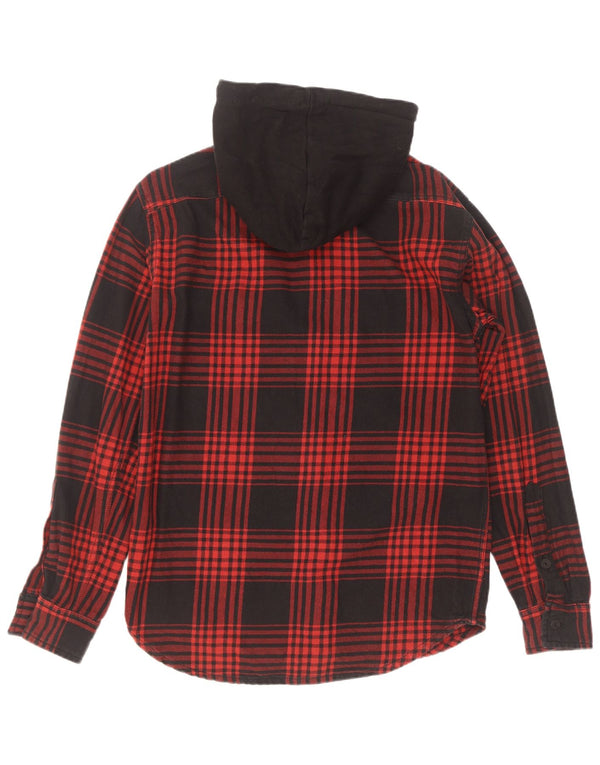 Zara Mens Lumberjack Relaxed Fit Flanellskjorte Medium Rød Plaid Bomuld