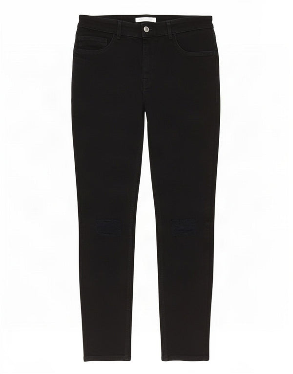 Zara Mens Distressed Skinny Jeans EU 46 XL W36 L30 Sort Bomuld