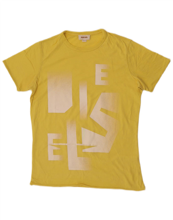 Diesel Herre Grafisk T-Shirt Top Lille Gul