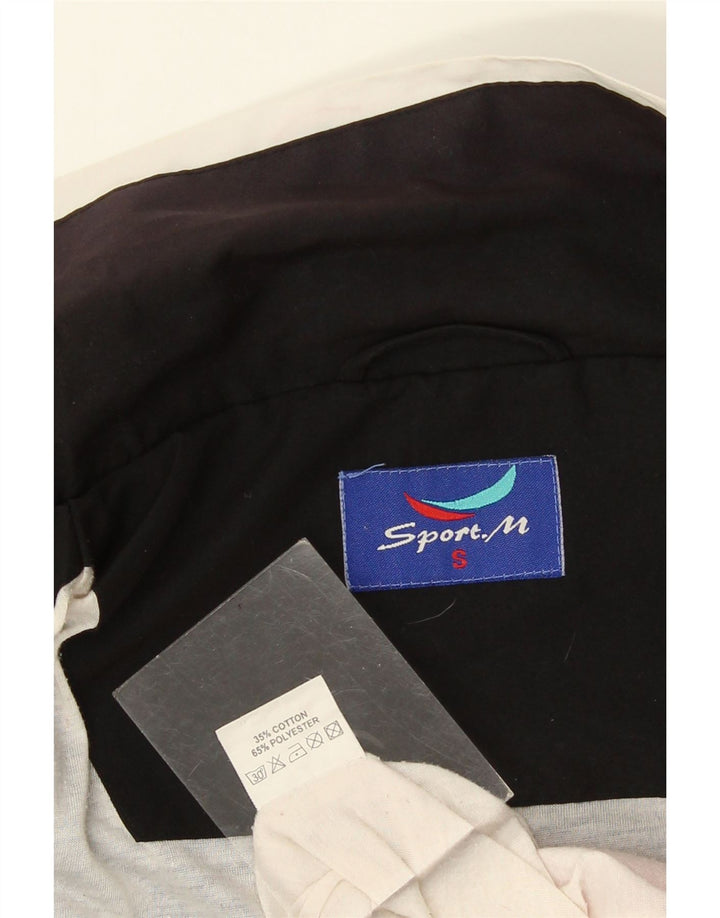 Vintage træningsdragt til mænd Top jakke Lille sort Colourblock Polyester