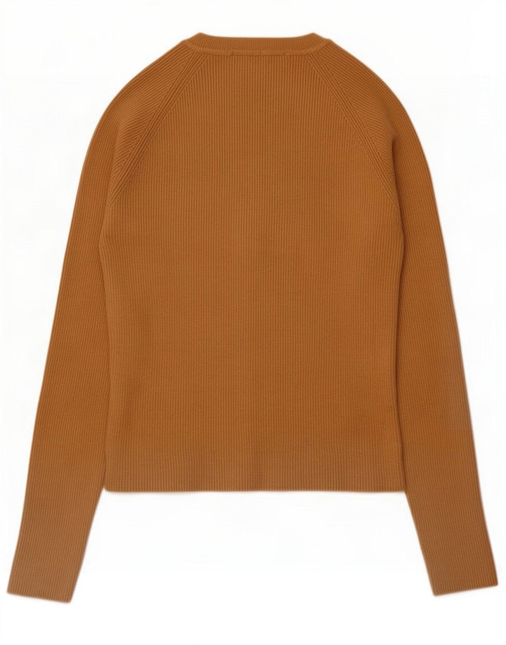 Zara Dame Crop Top Langærmet UK 12 Medium Brun