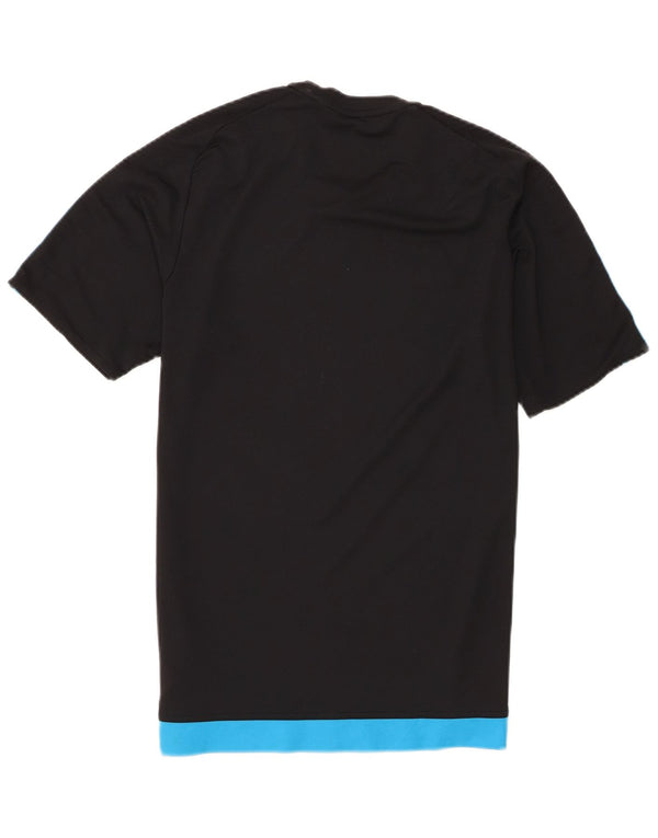 Adidas Herre Climalite T-Shirt Top Medium Sort Colourblock Polyester