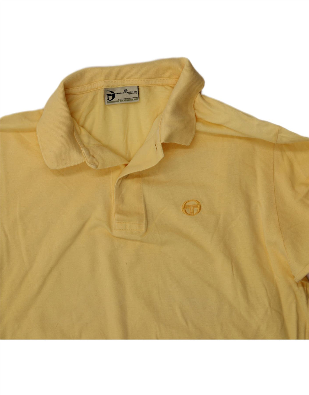 SERGIO TACCHINI Mens Polo Shirt Medium Yellow Vintage Sergio Tacchini and Second-Hand Sergio Tacchini from Messina Hembry 