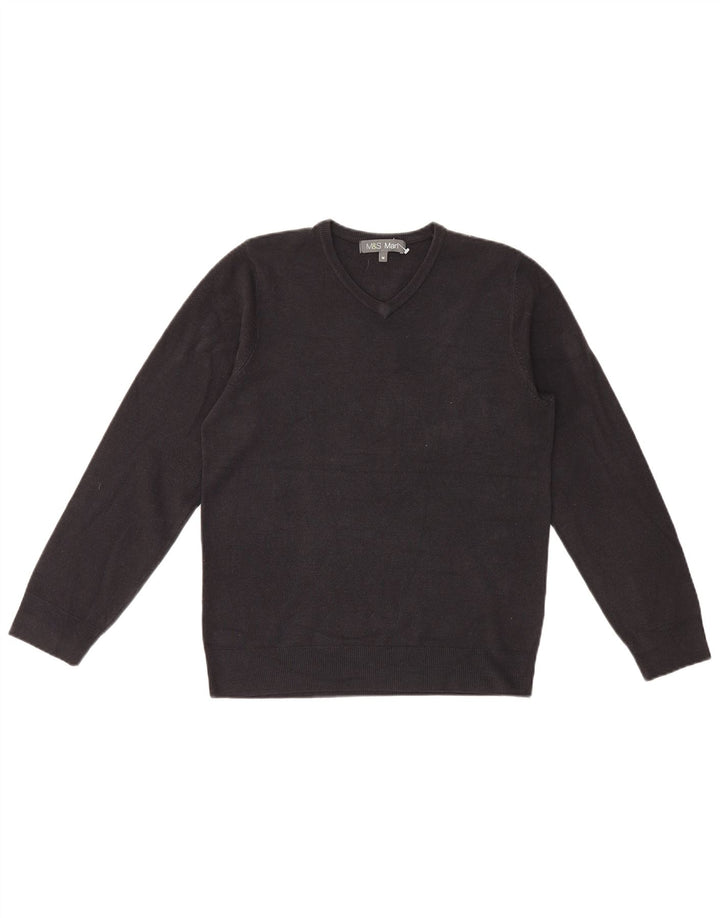 Marks & Spencer Herre V-hals sweater Medium Sort Akryl