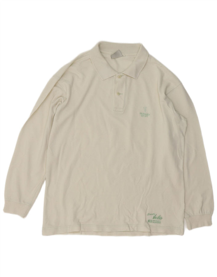 Trussardi Langærmet herre poloshirt Stor hvid bomuld