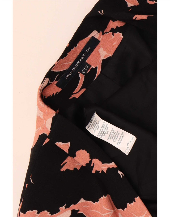 French Connection Dame Loose Fit Blazer Jacket UK 8 Small Black Floral