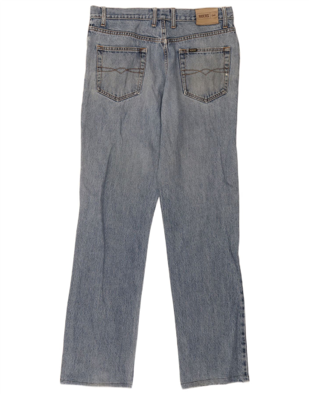 Lee Herre Ryttere Distressed Straight Jeans W34 L33 Blå Bomuld