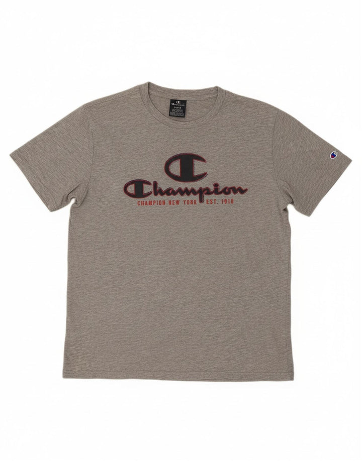 CHAMPION Womens Graphic T-Shirt Top UK 16 Large Grey